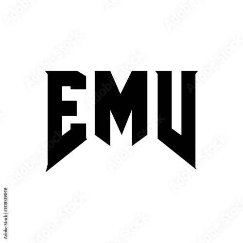 EMV letter logo design for technology company. EMV logo design black and white color combination. EMV logo, EMV vector, EMV design, EMV icon, EMV alphabet. EMV typography logo design.