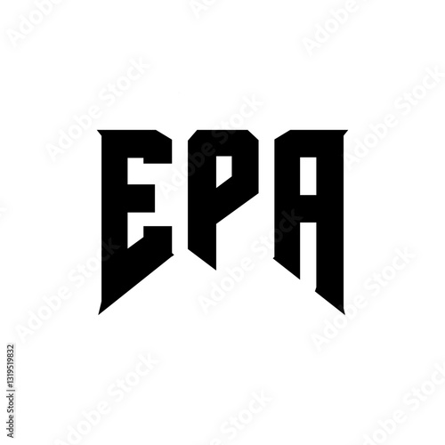 EPA letter logo design for technology company. EPA logo design black and white color combination. EPA logo, EPA vector, EPA design, EPA icon, EPA alphabet. EPA typography logo design.