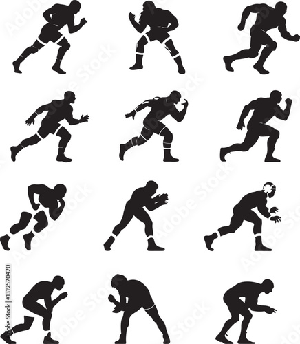 Wrestling silhouettes