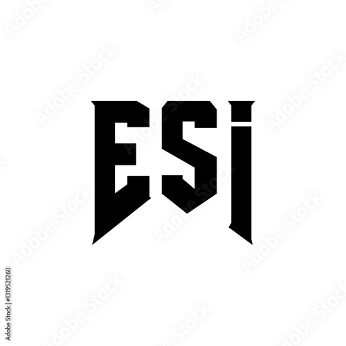 ESI letter logo design for technology company. ESI logo design black and white color combination. ESI logo, ESI vector, ESI design, ESI icon, ESI alphabet. ESI typography logo design.