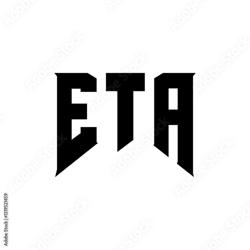 ETA letter logo design for technology company. ETA logo design black and white color combination. ETA logo, ETA vector, ETA design, ETA icon, ETA alphabet. ETA typography logo design.