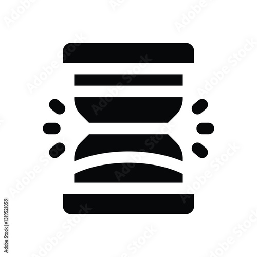 hourglass glyph icon. Strong and solid vector icon for websites, mobile interfaces, presentations, and visual branding. High quality and easy to edit.