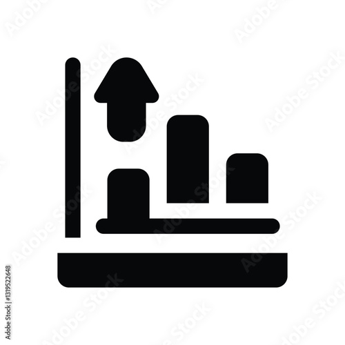 market trend glyph icon. Strong and solid vector icon for websites, mobile interfaces, presentations, and visual branding. High quality and easy to edit.