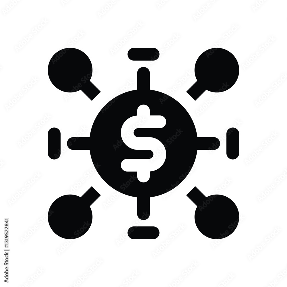 financial network glyph icon. Strong and solid vector icon for websites, mobile interfaces, presentations, and visual branding. High quality and easy to edit. financial network glyph icon. Strong and solid vector icon for websites, mobile interfaces, presentations, and visual branding. High quality and easy to edit.