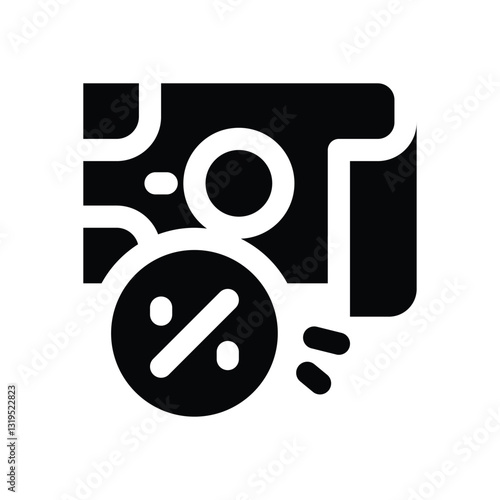 commission glyph icon. Strong and solid vector icon for websites, mobile interfaces, presentations, and visual branding. High quality and easy to edit.