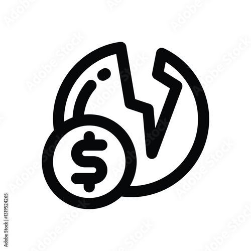 bankcrupcy line icon. Clean and minimalist vector icon for websites, mobile apps, presentations, and logos. Fully scalable and customizable for any project.