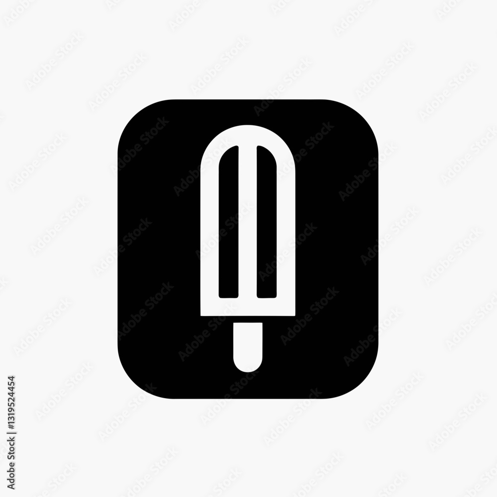 Popsicle Stick silhouette in black on a white background Popsicle Stick silhouette in black on a white background