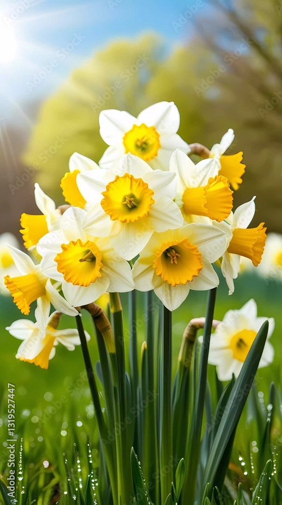 Obraz premium yellow daffodils in spring