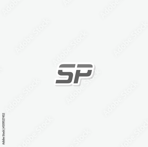Free Download Letter SP logo sticker isolated on gray background - GFXLoad