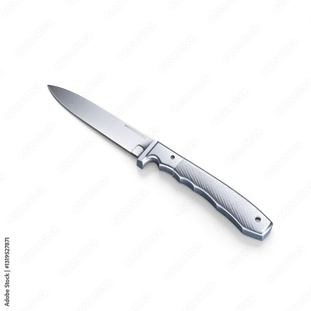 Sleek Silver Knife with Modern Design and Sharp Edge Sleek Silver Knife with Modern Design and Sharp Edge