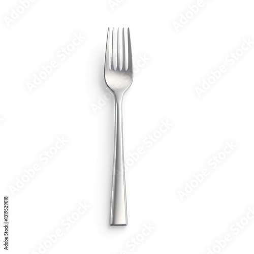 Elegant Silver Fork Isolated on White Background for Culinary Use