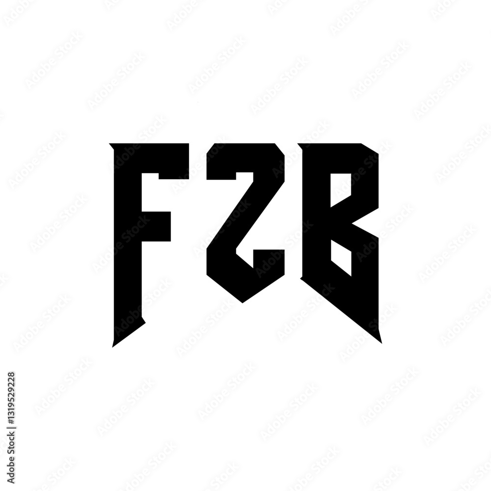 Obraz premium FZB letter logo design for technology company. FZB logo design black and white color combination. FZB logo, FZB vector, FZB design, FZB icon, FZB alphabet. FZB typography logo design.
