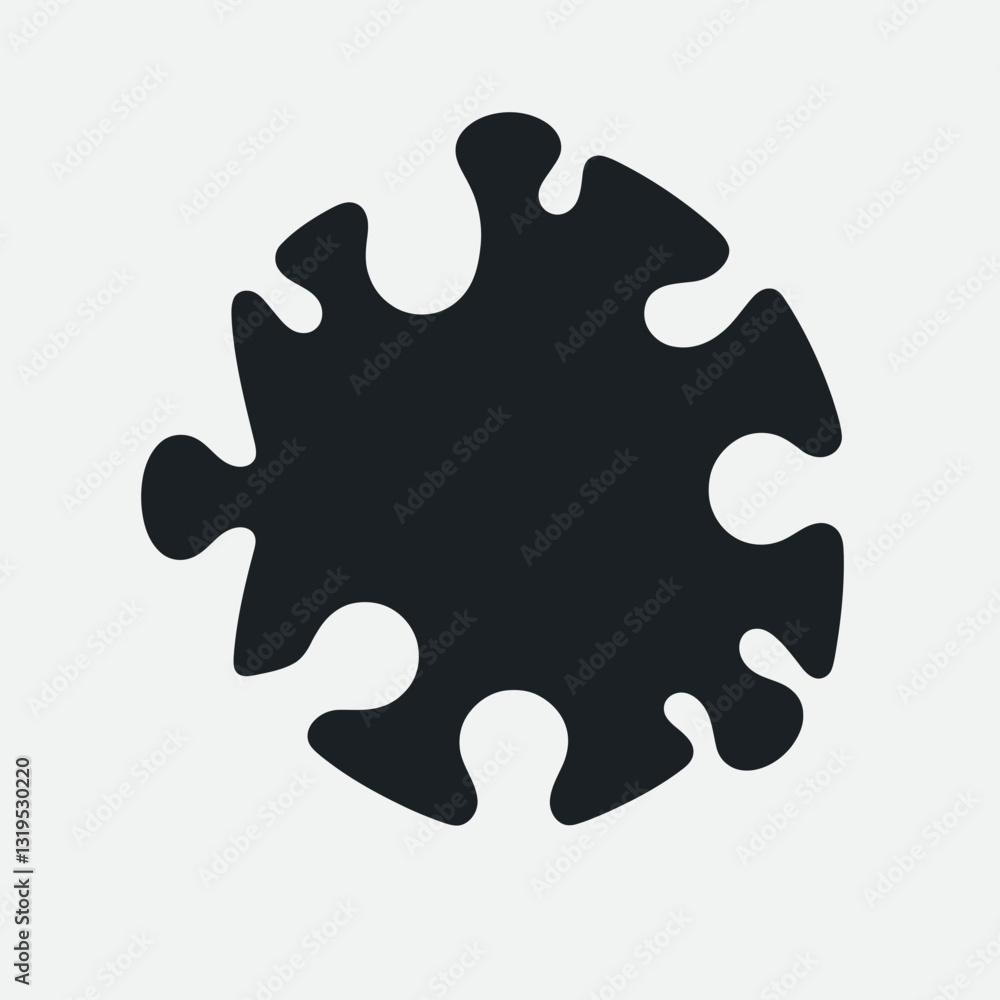 Puzzle Corner silhouette in black on a white background Puzzle Corner silhouette in black on a white background