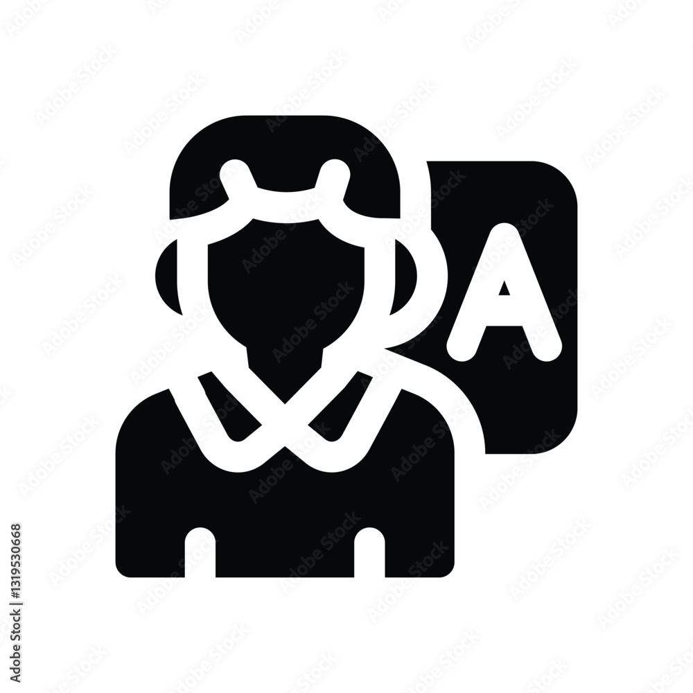 teacher glyph icon. Strong and solid vector icon for websites, mobile interfaces, presentations, and visual branding. High quality and easy to edit. teacher glyph icon. Strong and solid vector icon for websites, mobile interfaces, presentations, and visual branding. High quality and easy to edit.