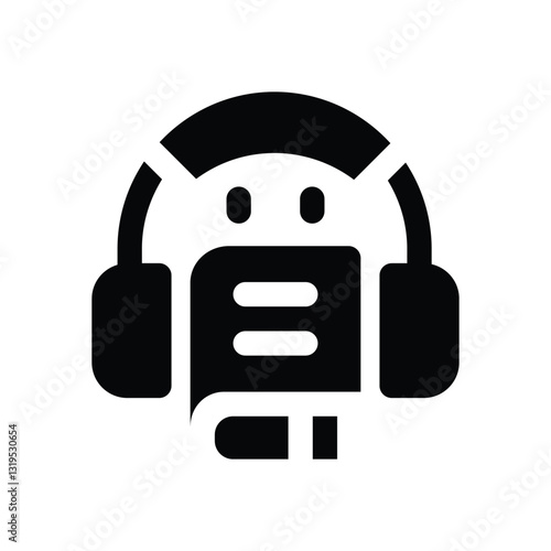 audiobook glyph icon. Strong and solid vector icon for websites, mobile interfaces, presentations, and visual branding. High quality and easy to edit.