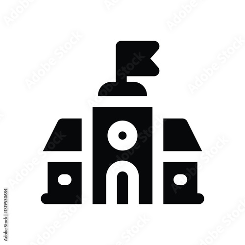 university glyph icon. Strong and solid vector icon for websites, mobile interfaces, presentations, and visual branding. High quality and easy to edit.