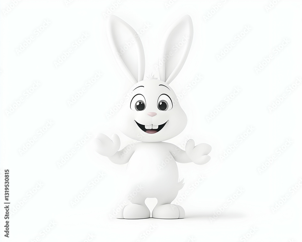 Obraz premium Happy white rabbit figurine