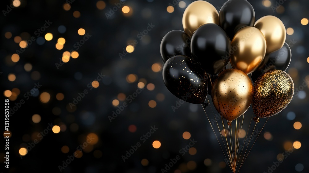 Black and gold balloons celebration background (2) Black and gold balloons celebration background (2)