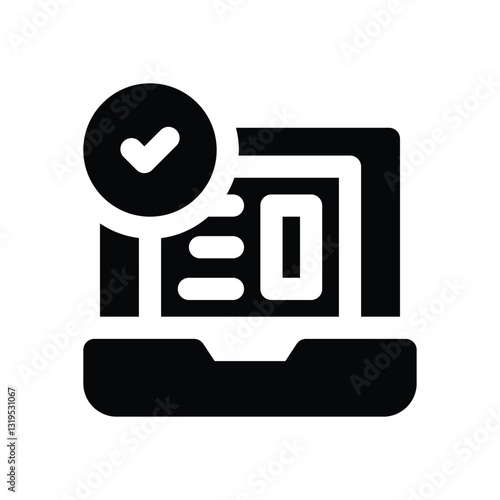 laptop glyph icon. Strong and solid vector icon for websites, mobile interfaces, presentations, and visual branding. High quality and easy to edit.