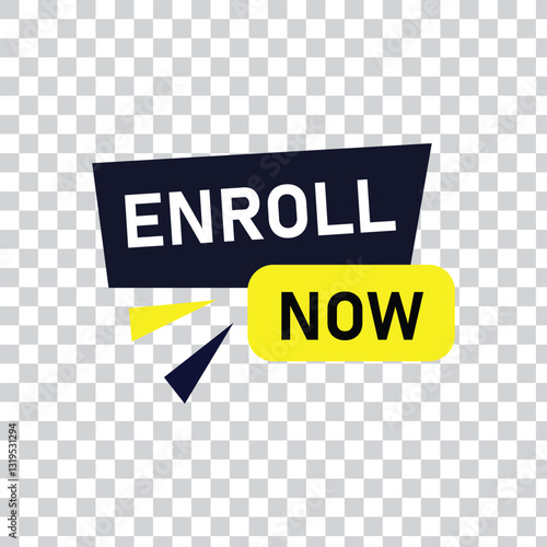 Enroll now Button web template Banner Label enroll now sign icon Vector illustration