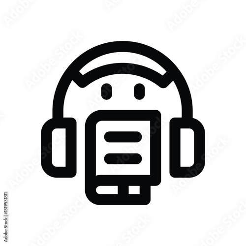 audiobook line icon. Clean and minimalist vector icon for websites, mobile apps, presentations, and logos. Fully scalable and customizable for any project.
