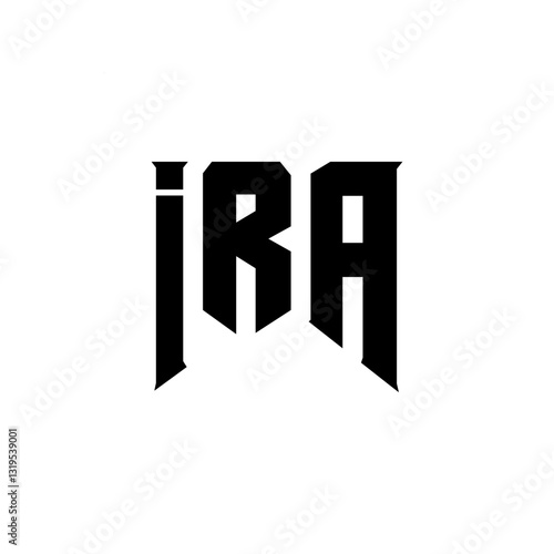 IRA letter logo design for technology company. IRA logo design black and white color combination. IRA logo, IRA vector, IRA design, IRA icon, IRA alphabet. IRA typography logo design.