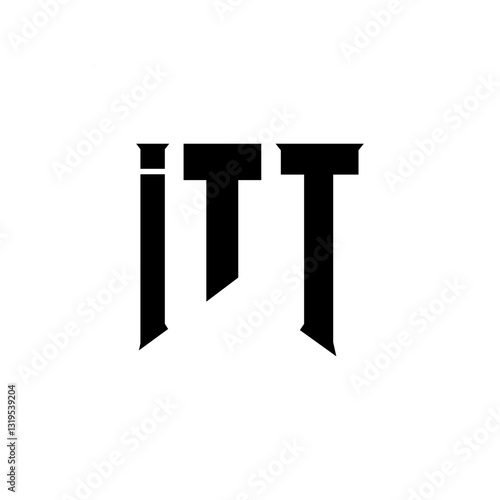 ITT letter logo design for technology company. ITT logo design black and white color combination. ITT logo, ITT vector, ITT design, ITT icon, ITT alphabet. ITT typography logo design.