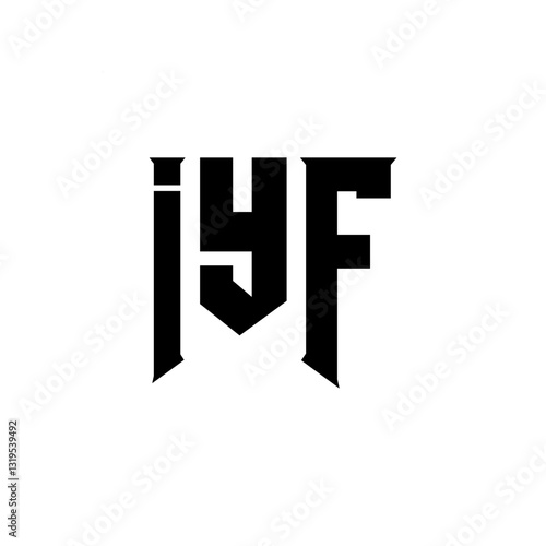 IYF letter logo design for technology company. IYF logo design black and white color combination. IYF logo, IYF vector, IYF design, IYF icon, IYF alphabet. IYF typography logo design.