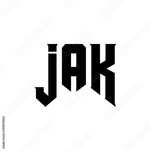 JAK letter logo design for technology company. JAK logo design black and white color combination. JAK logo, JAK vector, JAK design, JAK icon, JAK alphabet. JAK typography logo design.