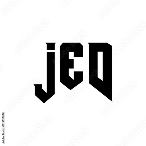 JED letter logo design for technology company. JED logo design black and white color combination. JED logo, JED vector, JED design, JED icon, JED alphabet. JED typography logo design.