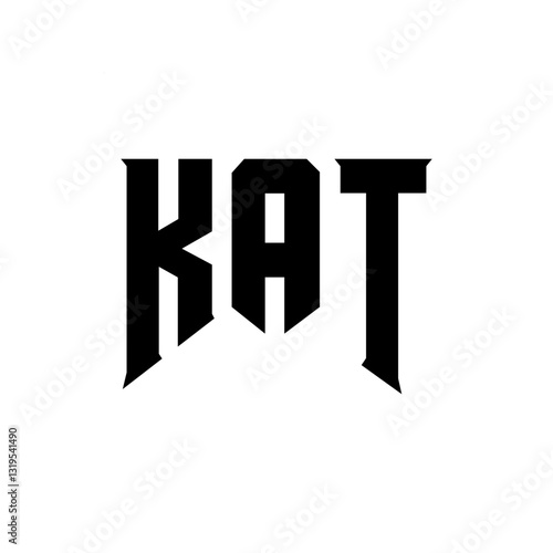 KAT letter logo design for technology company. KAT logo design black and white color combination. KAT logo, KAT vector, KAT design, KAT icon, KAT alphabet. KAT typography logo design.