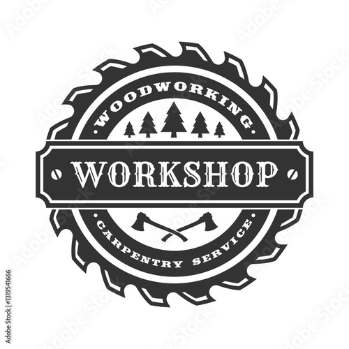 Saw Blade Logo Illustration Clip Art Design