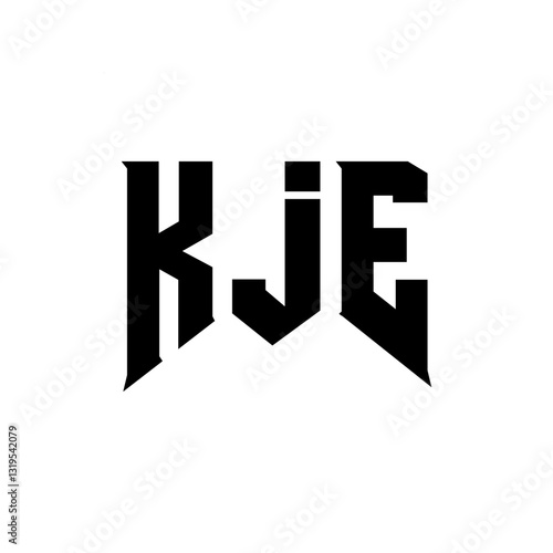 KJE letter logo design for technology company. KJE logo design black and white color combination. KJE logo, KJE vector, KJE design, KJE icon, KJE alphabet. KJE typography logo design.