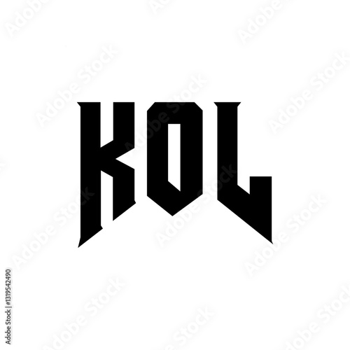 KOL letter logo design for technology company. KOL logo design black and white color combination. KOL logo, KOL vector, KOL design, KOL icon, KOL alphabet. KOL typography logo design.