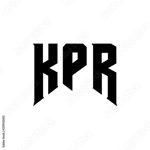 KPR letter logo design for technology company. KPR logo design black and white color combination. KPR logo, KPR vector, KPR design, KPR icon, KPR alphabet. KPR typography logo design.