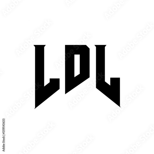 LDL letter logo design for technology company. LDL logo design black and white color combination. LDL logo, LDL vector, LDL design, LDL icon, LDL alphabet. LDL typography logo design.