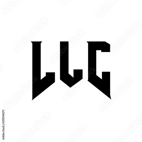 LLC letter logo design for technology company. LLC logo design black and white color combination. LLC logo, LLC vector, LLC design, LLC icon, LLC alphabet. LLC typography logo design.