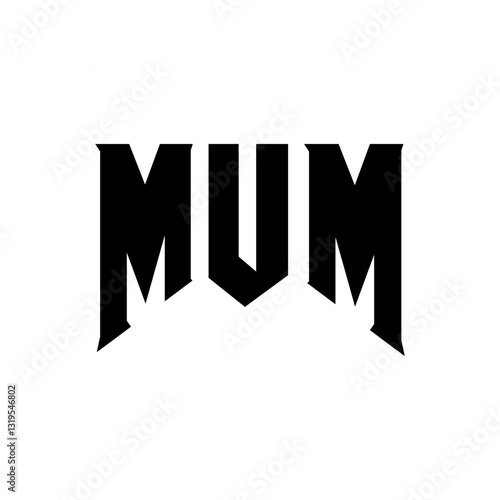MUM letter logo design for technology company. MUM logo design black and white color combination. MUM logo, MUM vector, MUM design, MUM icon, MUM alphabet. MUM typography logo design.