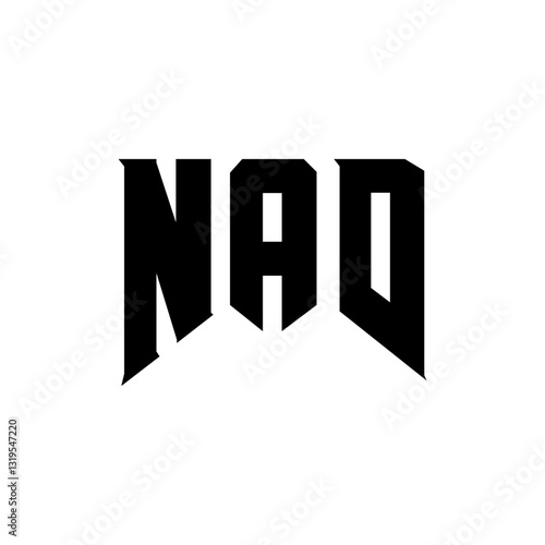 NAD letter logo design for technology company. NAD logo design black and white color combination. NAD logo, NAD vector, NAD design, NAD icon, NAD alphabet. NAD typography logo design.