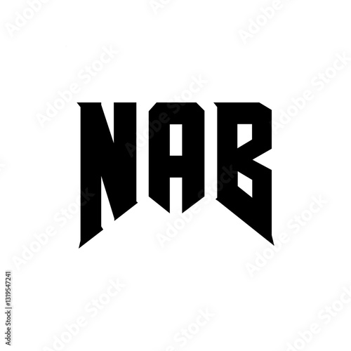 NAB letter logo design for technology company. NAB logo design black and white color combination. NAB logo, NAB vector, NAB design, NAB icon, NAB alphabet. NAB typography logo design.