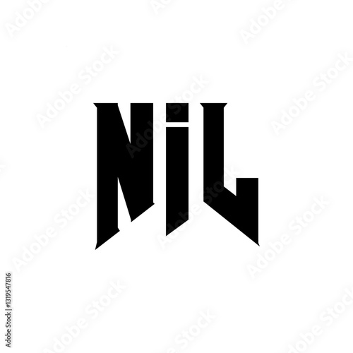 NIL letter logo design for technology company. NIL logo design black and white color combination. NIL logo, NIL vector, NIL design, NIL icon, NIL alphabet. NIL typography logo design.