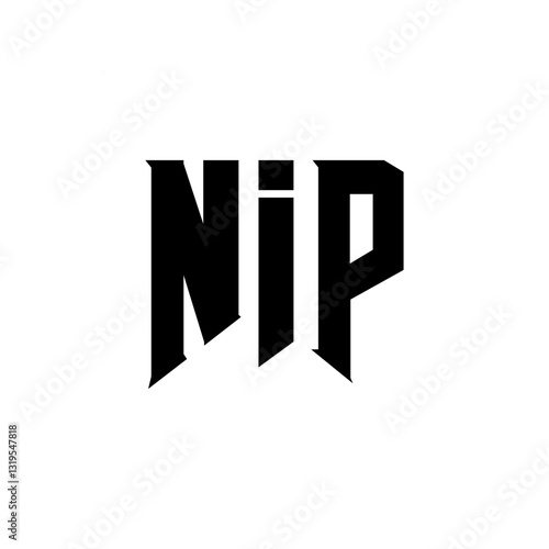 NIP letter logo design for technology company. NIP logo design black and white color combination. NIP logo, NIP vector, NIP design, NIP icon, NIP alphabet. NIP typography logo design.