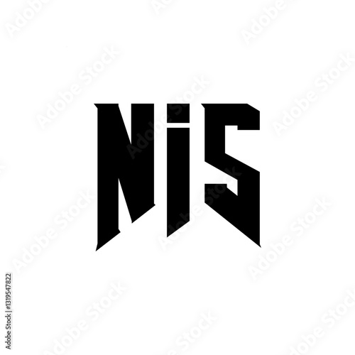 NIS letter logo design for technology company. NIS logo design black and white color combination. NIS logo, NIS vector, NIS design, NIS icon, NIS alphabet. NIS typography logo design.