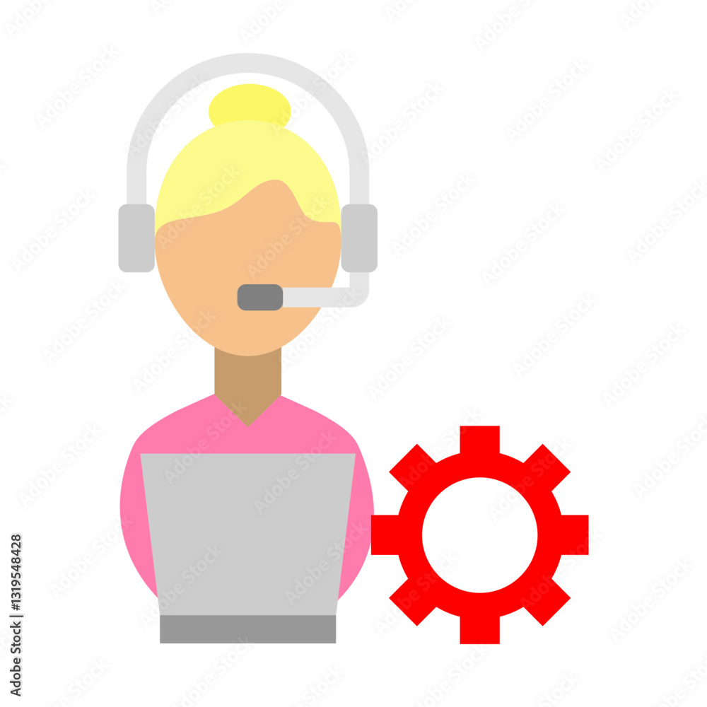 Help Desk Customer Vector Flat Icon Design Help Desk Customer Vector Flat Icon Design