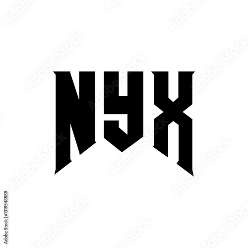 NYX letter logo design for technology company. NYX logo design black and white color combination. NYX logo, NYX vector, NYX design, NYX icon, NYX alphabet. NYX typography logo design.