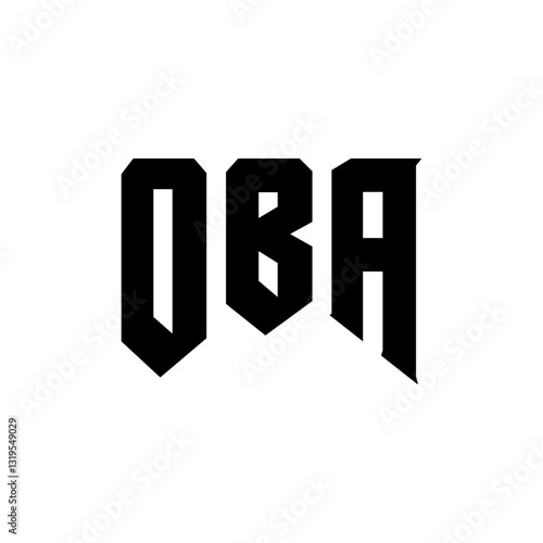 OBA letter logo design for technology company. OBA logo design black and white color combination. OBA logo, OBA vector, OBA design, OBA icon, OBA alphabet. OBA typography logo design.