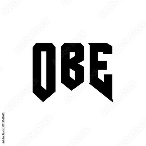 OBE letter logo design for technology company. OBE logo design black and white color combination. OBE logo, OBE vector, OBE design, OBE icon, OBE alphabet. OBE typography logo design.