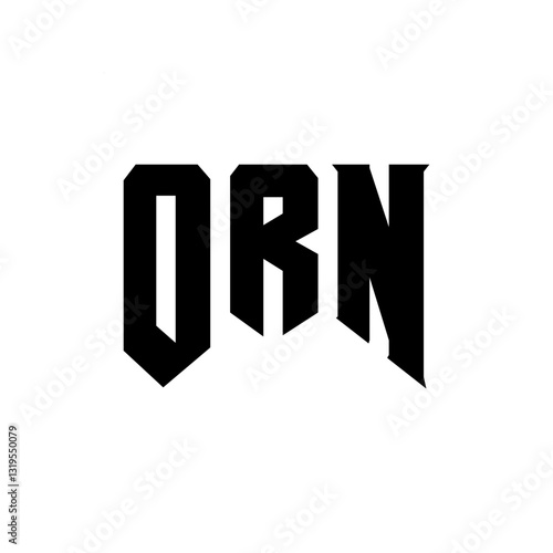 ORN letter logo design for technology company. ORN logo design black and white color combination. ORN logo, ORN vector, ORN design, ORN icon, ORN alphabet. ORN typography logo design.
