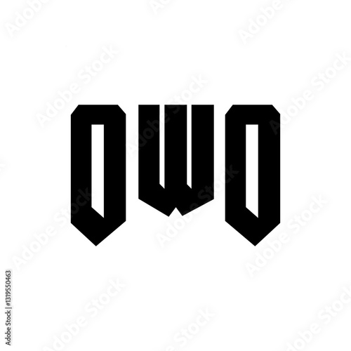 OWO letter logo design for technology company. OWO logo design black and white color combination. OWO logo, OWO vector, OWO design, OWO icon, OWO alphabet. OWO typography logo design.