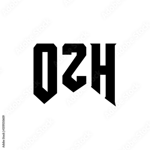 OZH letter logo design for technology company. OZH logo design black and white color combination. OZH logo, OZH vector, OZH design, OZH icon, OZH alphabet. OZH typography logo design.